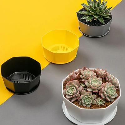 1 Stück - Einfacher Blumentopf Set Pflanzgefäß Sukkulentenpflanzen Große Öffnung Untersetzer Indoor Blumentopf Haushalt Langlebiger Halter