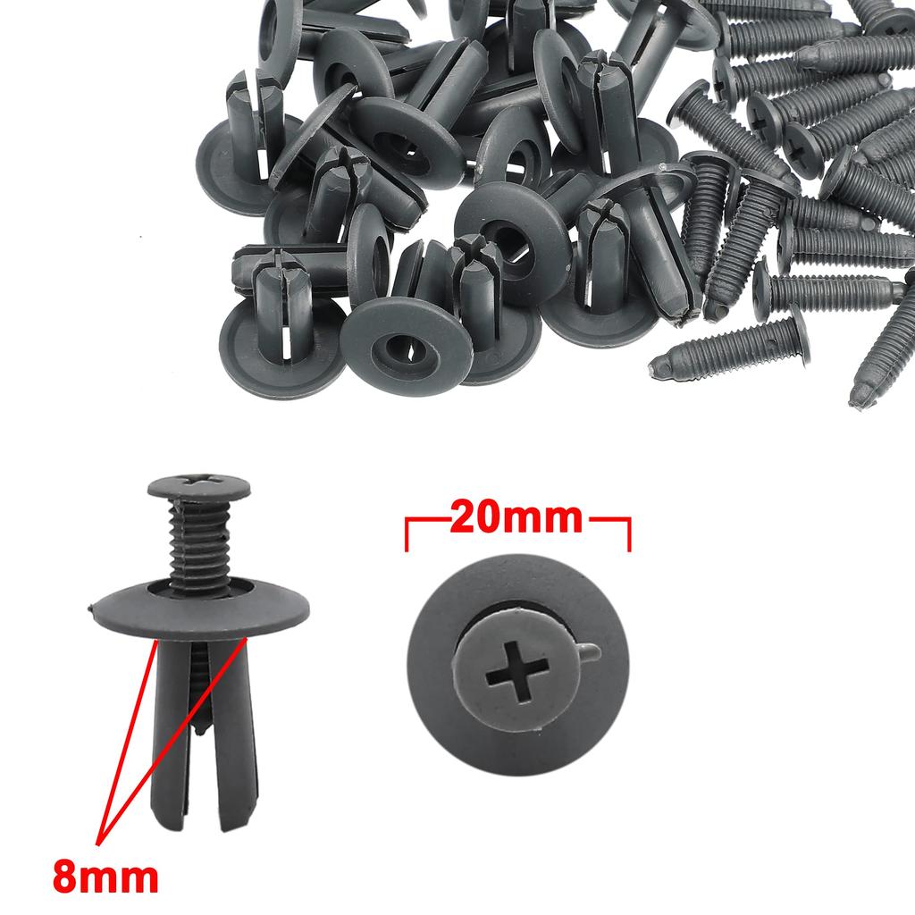 uxcell Clip Khaki Gray Plastic 8mm Hole Diameter Automotive Door