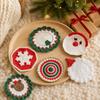 Handmade Non Slip Mat Knitted Table Mat Crochet Christmas Coaster  Table Decoration