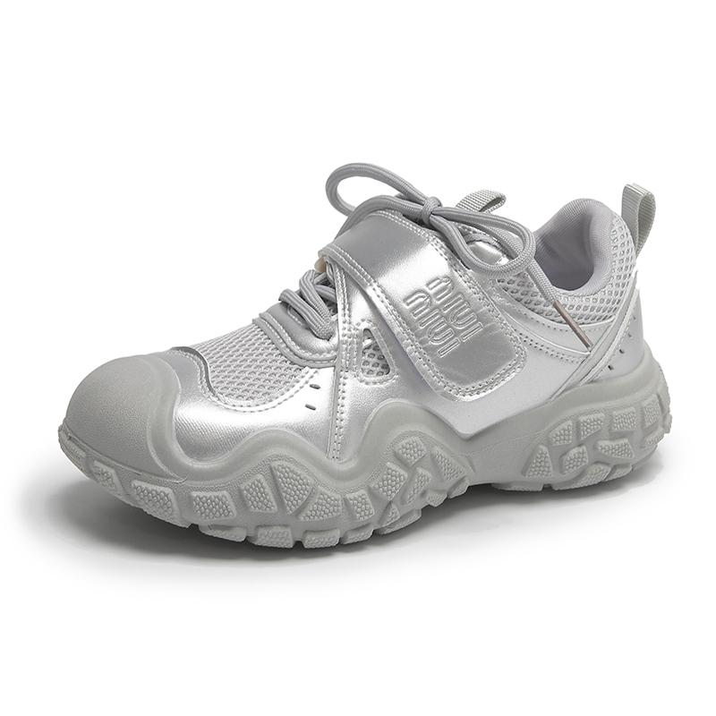 

Модная женская спортивная обувь Летняя обувь Толстая подошва Теннисная женская 2024 Новая мода Толстая подошва Повседневная спортивная обувь 40 серебряный