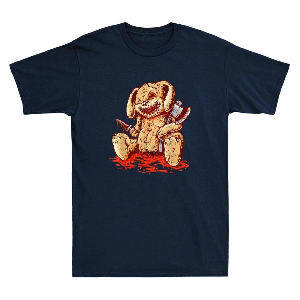 Men s and Women s T-shirts Creepy Bloody Rabbit Doll Carrying Axe Amp And Dagger Vintage Gift S