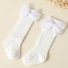 4pairs/set New Autumn Baby Girls Socks 0-2Y Infant Bow Solid Color Mid-tube Socks Baby Accessories