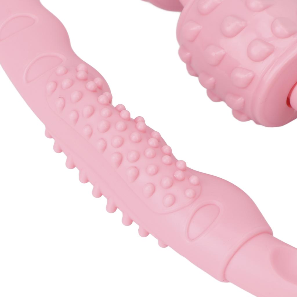 Leg Massage Roller 7 Wheels All Round Massaging Relieve Muscle Soreness Leg Rollers for Calf Thigh Pink