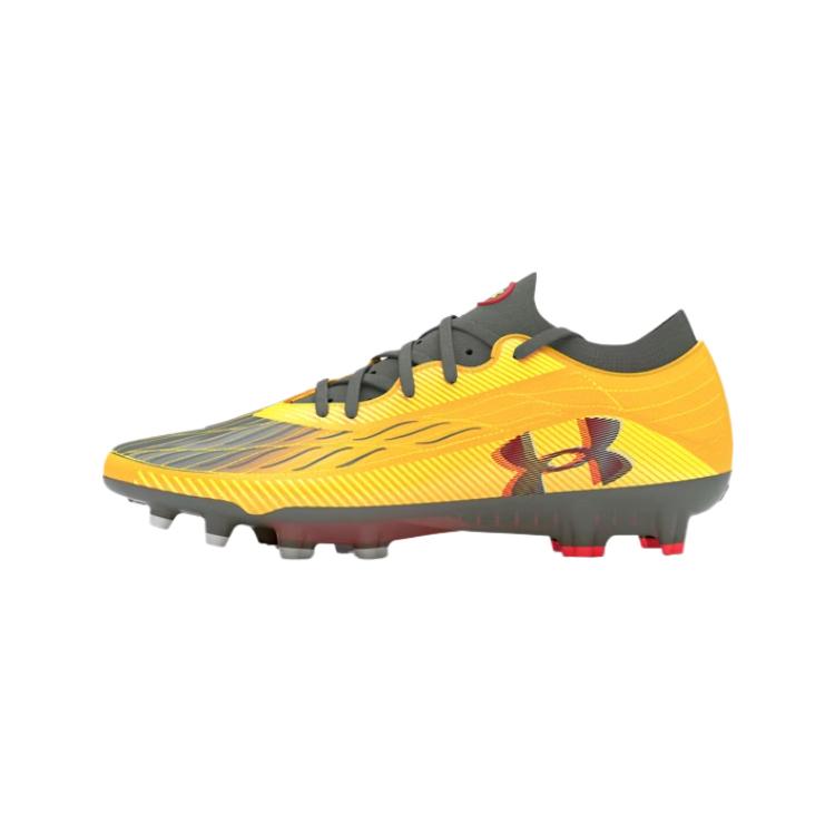 

Under Armour MAGNETICO ELITE 4 FG Firm Ground Fabric Soccer Shoes Men s Yellow Gray 3027700-700 44.5