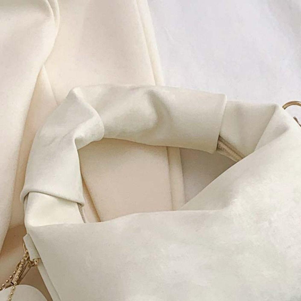 Pleated Handle Solid Color Hand Bag PU Pendant Fashion Crossbody Bags INS Shoulder Bag  Outdoor