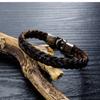 Weaving Black Bracelets Simple Cross Weave Alloy Clasp Bracelet for Men High Quality Pu Leather Jewelry ALN25123054