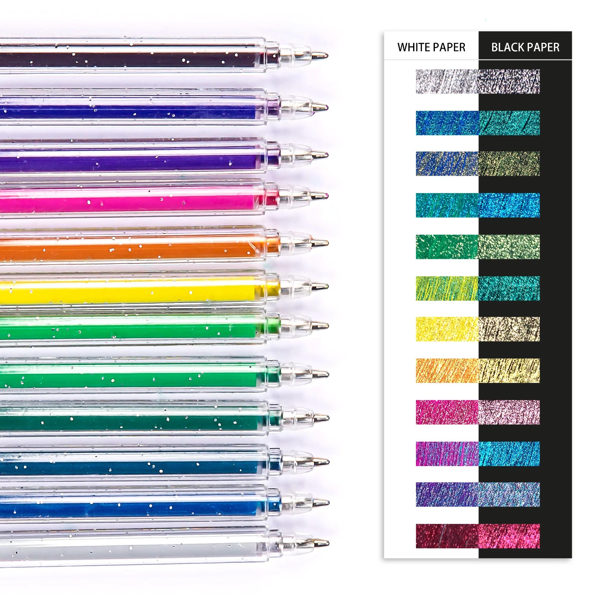 

Блестящие гелевые ручки высокого качества 1,0 мм гелевые ручки набор для ведения журнала художественного рисования взрослых раскрасок школьных канцелярских принадлежностей