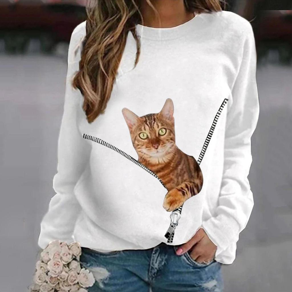Autumn New Women's Loose Round Neck Long Sleeve Sweatshirt