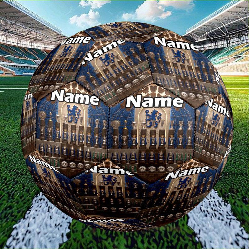 Custom Name Personalized Chelsea Football Club Print Size 5 Soccer Ball Training & Match Football, for Team, Kicking, Gift for Football Enthusiasts