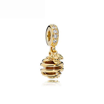 

European Copper Metal SisterHot Air Balloon Bee Charm Bead Component Compatible With Authentic Original Bracelet High Quality Fine Jewelry High