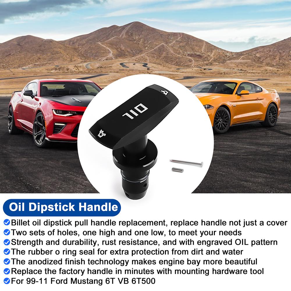 Universal Car Oil Dipstick Pull Handle Engine Oil Pullhandle Aluminum Billet Auto Replacement Modification Decoration