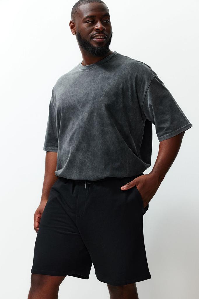 Stil bărbați Mărime Plus Mărime Plus Negru Croială obișnuită Confortabil 100% bumbac Pantaloni scurți de bază