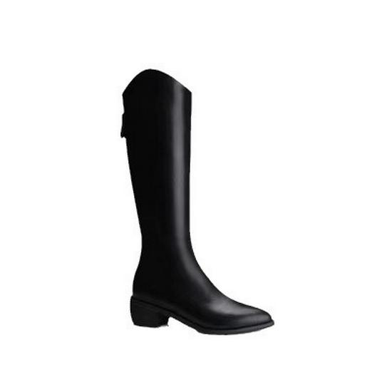 V-Mouth Pointed Toe Black Western Cowboy High Tube Knight Boots 2025