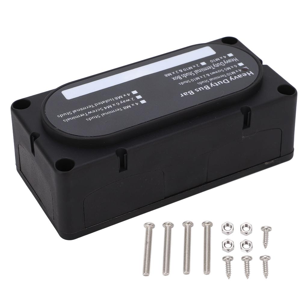 Heavy Duty Bus Bar Box DC48V 300A Flame Retardant Rust Proof for 12 to 48V Cars Trucks RVs Ships Boa