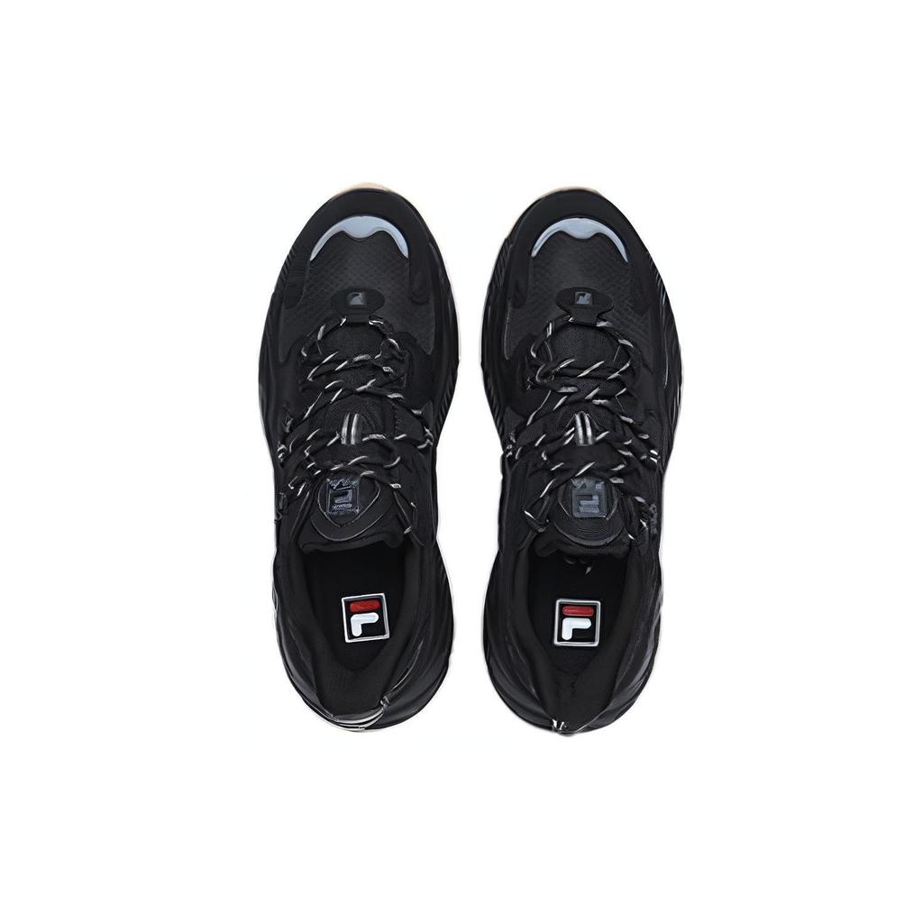 Fila Wave Series Fabric Synthetic Leather Sports Comfortable Shock Absorption Wear-Resistant Breathable Support Low-Top Casual Shoes F12M226112FBK