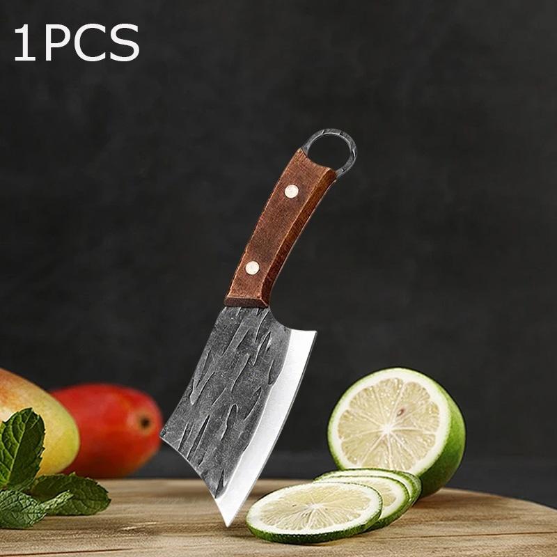 WXCOO Forged Butcher Knife Kitchen Chef Knife Stainless Steel Utility Knife Multifunctioanl Wooden Handle Fruit Slicing Househol