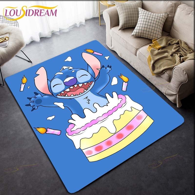 Anime Stitch 3D-Druck Teppich für Küche Fußmatte Schlafzimmer Teppiche für Wohnzimmer Waschküche Badezimmer Rutschfeste Bodenmatte