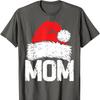 Mom Santa Christmas Family Matching Mama Xmas Short Sleeve Cotton TShirt Crew Neck All Seasons Graphic T Shirts Harajuku Shirts