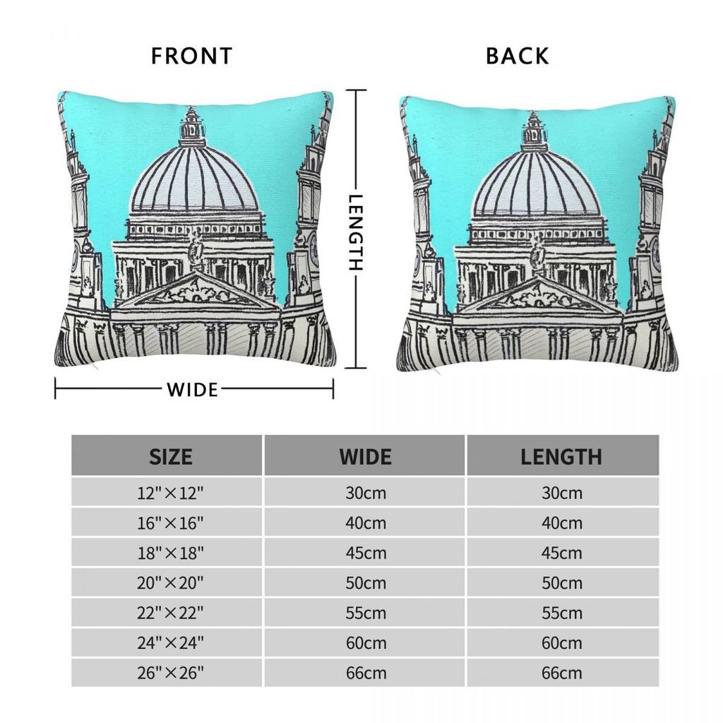 St Pauls Cathedral Square Pillowcase Polyester Linen Velvet Printed Zip Decorative Pillow Case Home Cushion Cover 18"