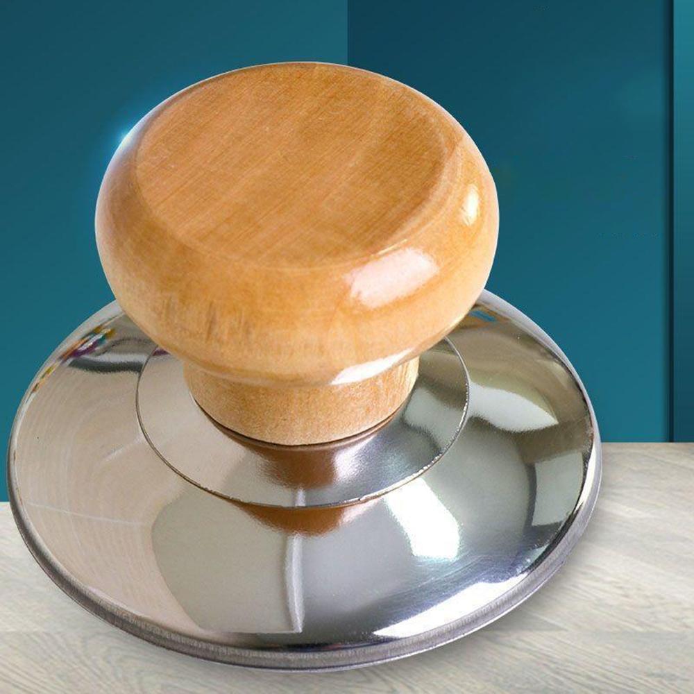 1PC Stainless Steel Pot Cap Handle Solid Wood Single Hole Pot Button Top Bead Cooker Fittings Home Kitchen