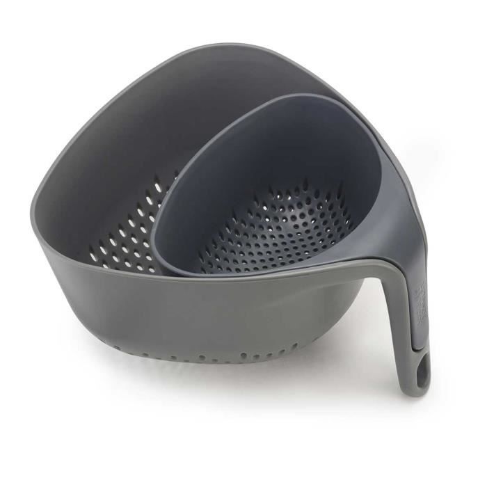 Passoire - Joseph Joseph - Nest - Ensemble de 2 - Ergonomique - Plastique - Gris