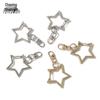 DIY Five-Pointed Star Metal Keychain Pendant with Creative Irregular Alloy Spring Buckle