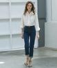 MALOUPE 9119 Crop Straight Denim Pants (Dark Indigo)