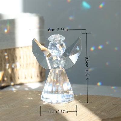 Simple Geometry Nordic Style Crystal Angel Small Ornament Glass Crafts Home Desktop Accessories Angel Guardian