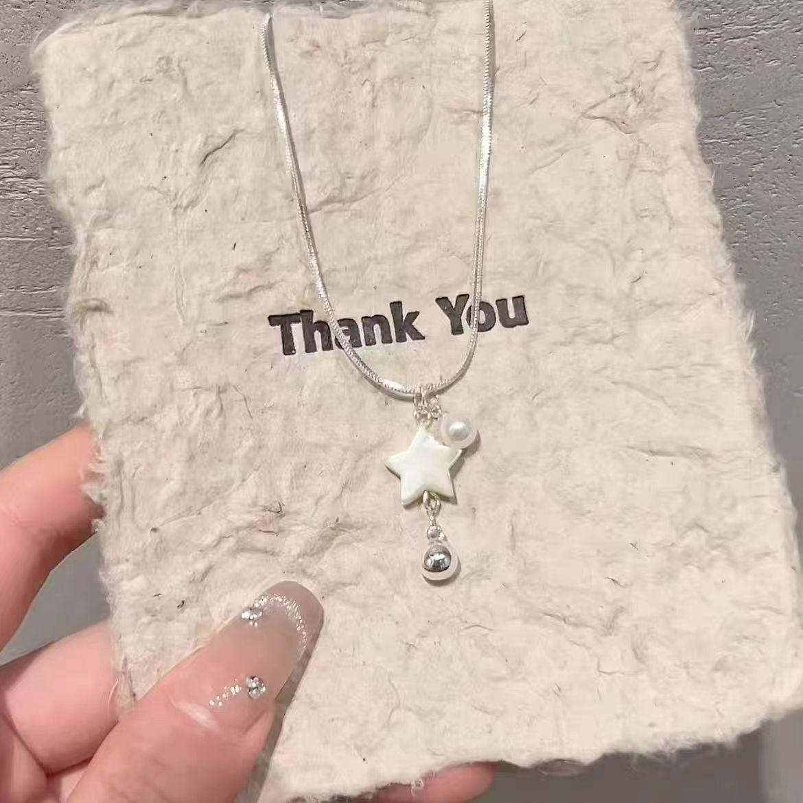 

Shell Star Pendant Necklace Women S Versatile Niche High-End Clavicle Chain Light Luxury Temperament Earrings With Accessories