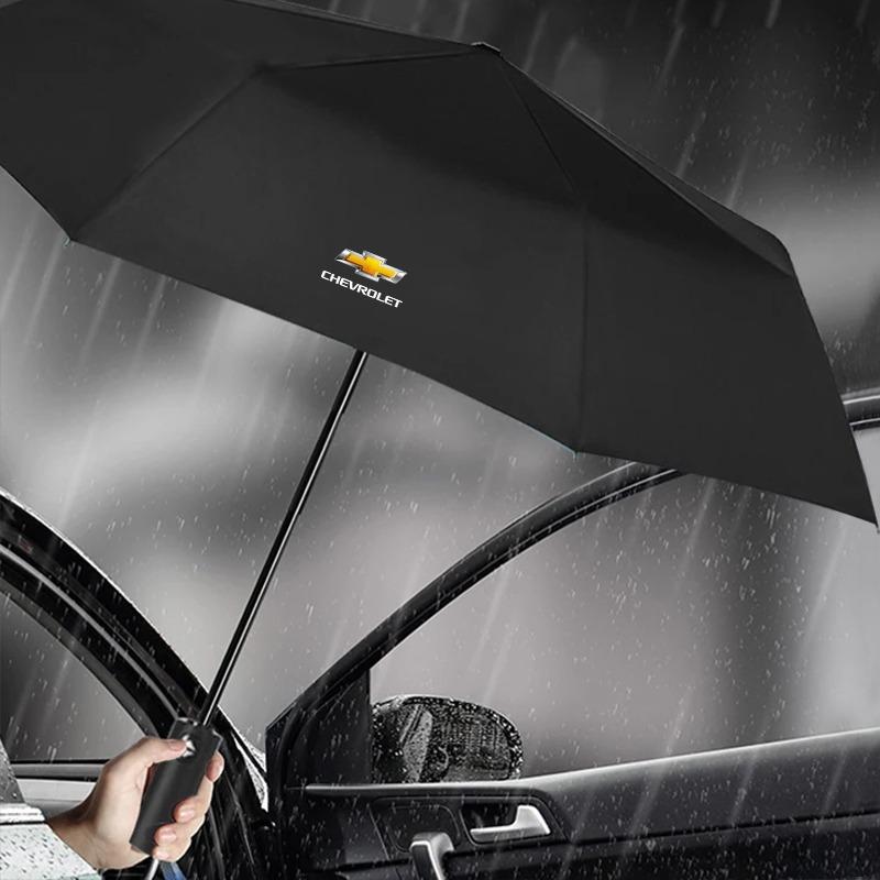1 Stück Winddicht Regen Vollautomatisch Kompakt 3-fach faltbarer Regenschirm Auto Zubehör Für Chevrolet Cruz Mai Rui Bao Cobalt Impala Onix SS pioneer Explorer