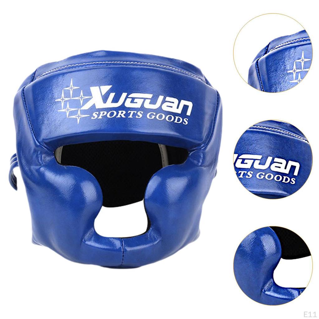 Boxing Headgear Face Cover Adjustable Breathable Head Gear Thicken Forehead and Ear Protection Guard
