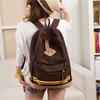 Canvas Backpack For Women With Striped Pattern And Padded Laptop Compartment For School Use