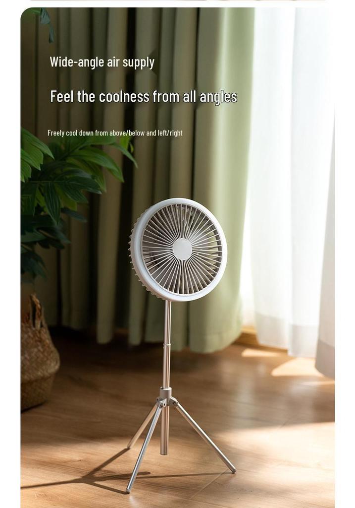 Smart Multi-functional Tripod Fan with Colorful Lights for Outdoor Camping