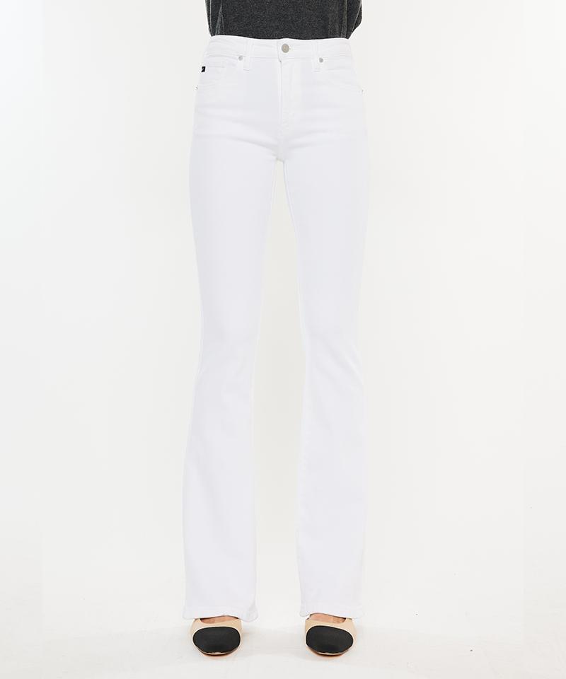 KANCAN High-Waisted Bootcut Jeans Acacia White