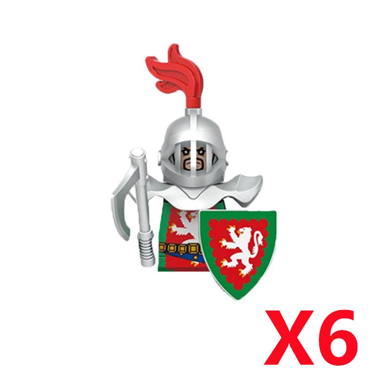 Medieval Soldier Knight Figure MOC Building Block Green Dragon Castle Infantry Orcs Pirate Roman Cavalry Weapons Toys Gifts D122
