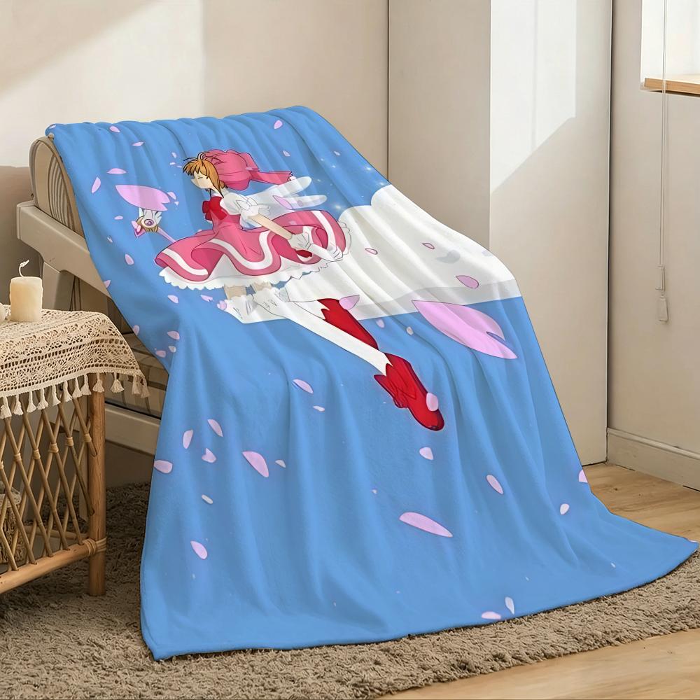 Cardcaptor Sakura Throw Lightweight 240g Flannel Blanket Soft Skin-friendly for Summer Cooling