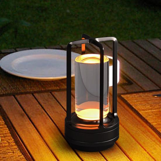 Przenośna metalowa lampa stołowa z dotykowym sterowaniem, regulowana, ściemniana, bez migotania, zasilana akumulatorem, mała lampa biurkowa