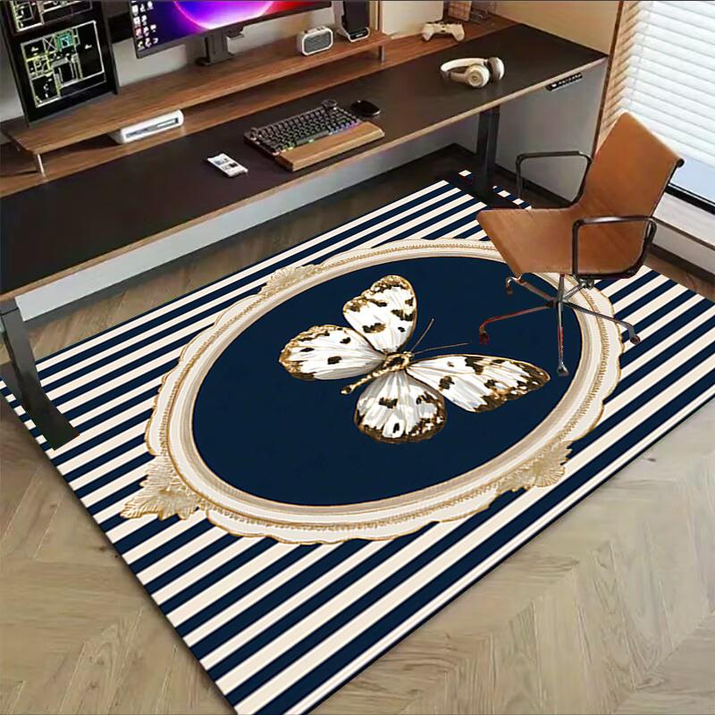 1pc Butterfly Frame Area Rug Soft Flannel Floor Mat for Living Room, Bedroom and Carpet, Sofa Coffee Table Floor Mat, Decorative Rug q23