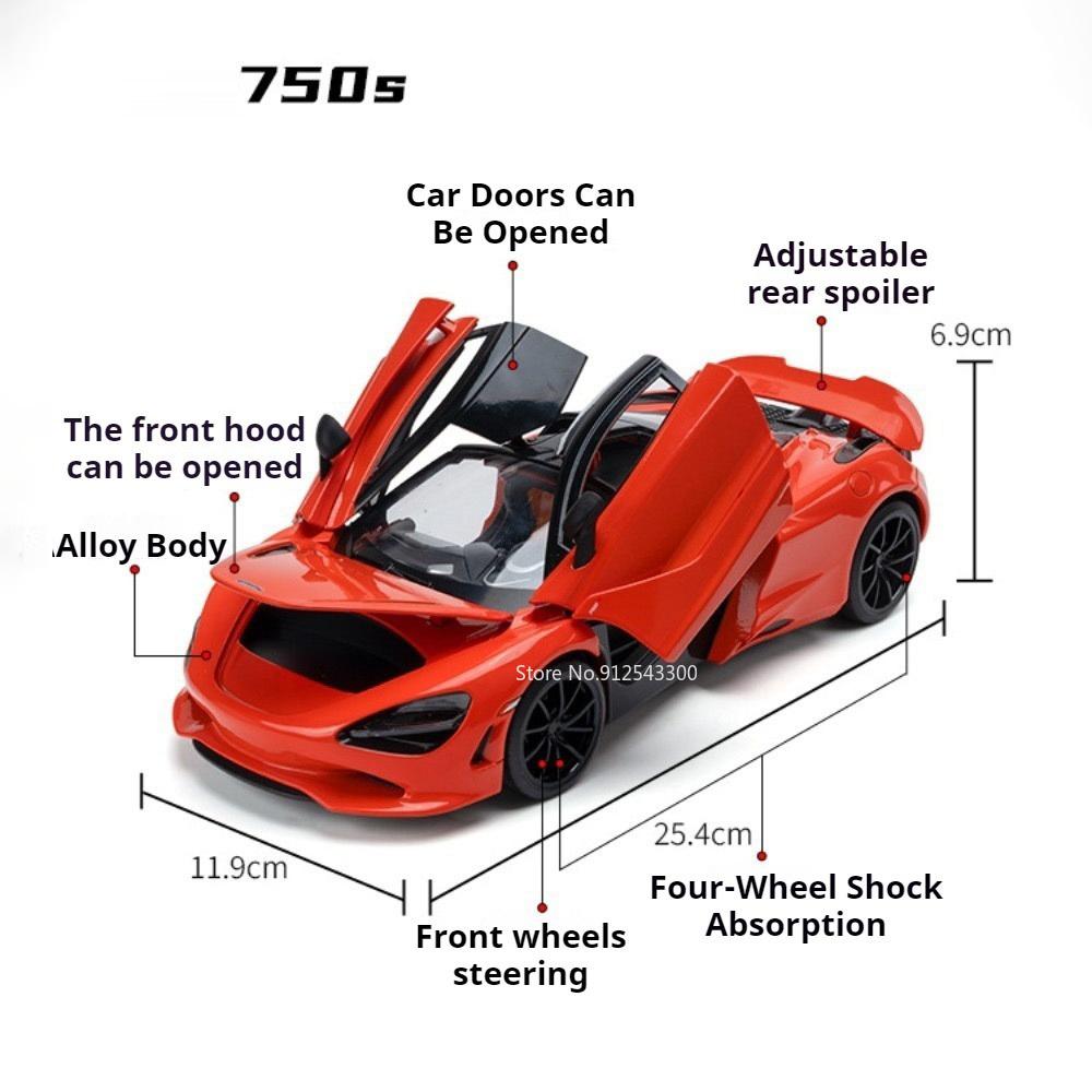 1:18 Size Divo 750S Valkyrie Sports Car Model Toy Doors Opened Shock Absorption Dust Cover Cars Models Gifts for Children