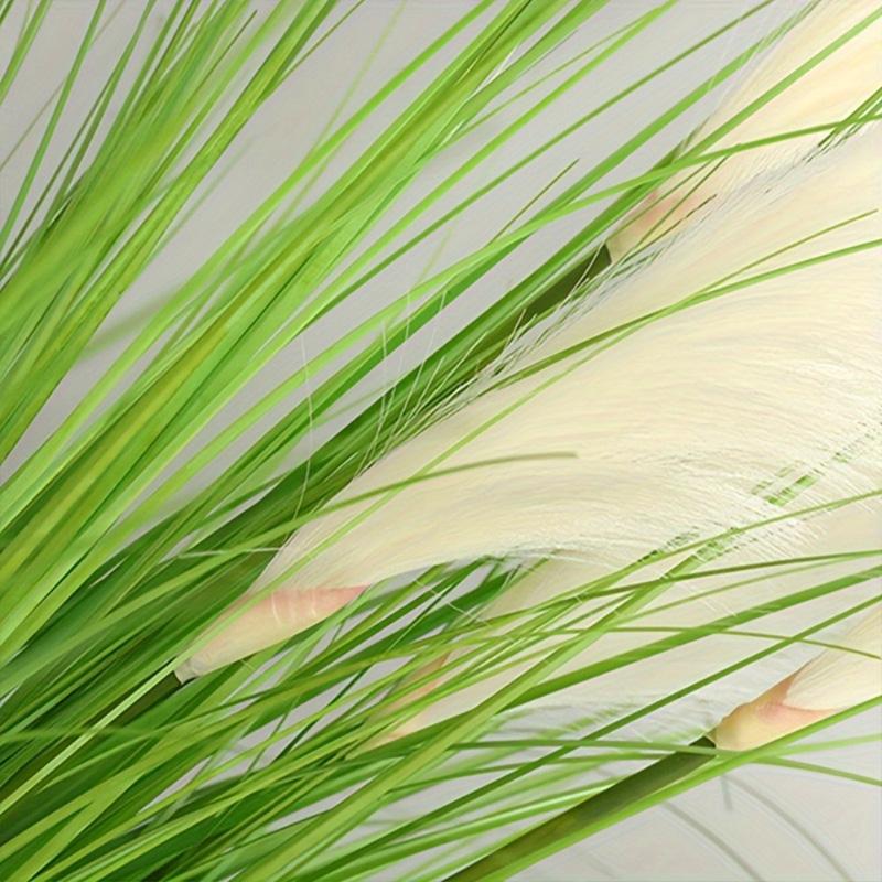 2 Bündel Seiden-Zwiebelgras 80cm Künstliche Sträucher Ganzjährige Innen-/Außennutzung Großes Schilf-Bouquet Heim-Gartendekor Künstliche Pflanzen