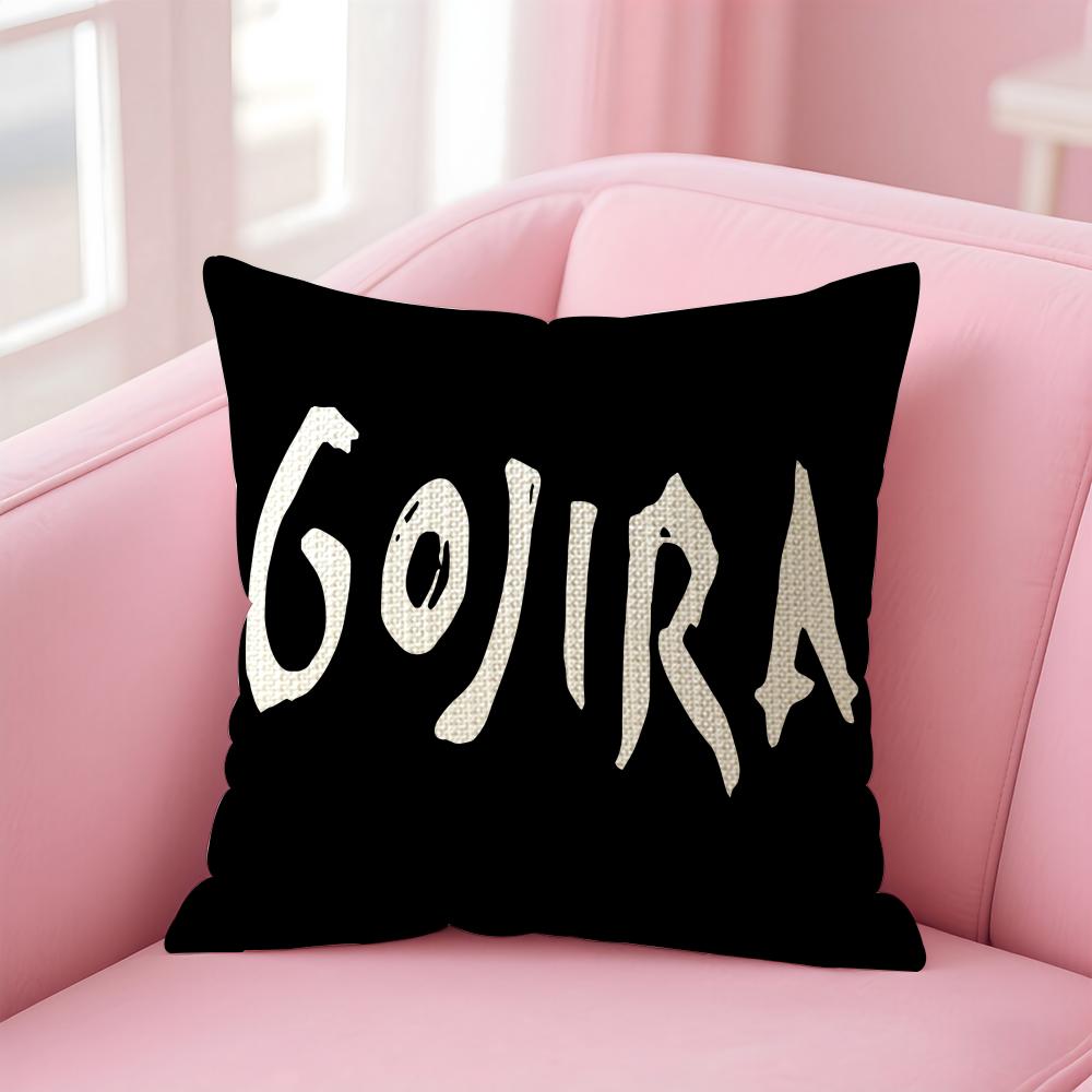 Band G-Gojira Cushion Cover Natural Linen Pillow Case Double-Sided Print Decorative Sofa Pillowcase Home Decor Gift