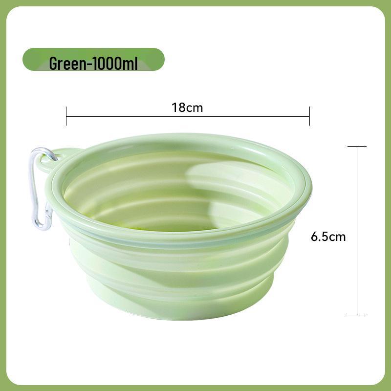

Macaron Portable Folding Dog Bowl - Outdoor Pet Food and Water Bowl Gray Blue