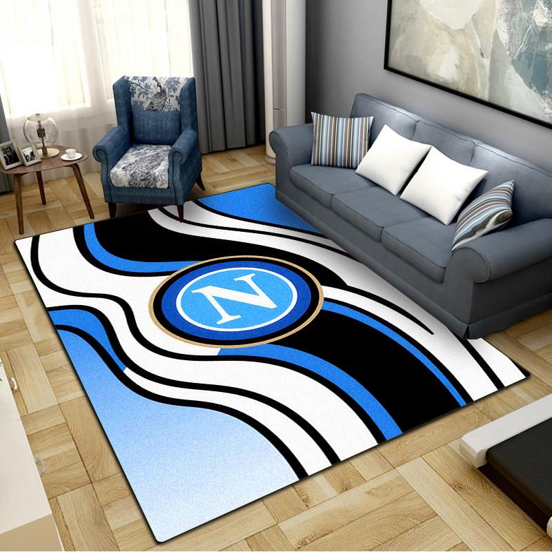 Tappeto Napoli FC per Soggiorno Camera da Letto Casa Decorazione Divano, Tappetino Antiscivolo per Giochi Bambini