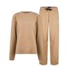 Womens/Ladies Crew Neck Relaxed Fit Long Pyjama Set