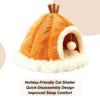 Winter Cat Bed Animals Furniture With Ball Toy Winter Pet House Cat Dog Tent For Napping Resting Playing Small Medium Large