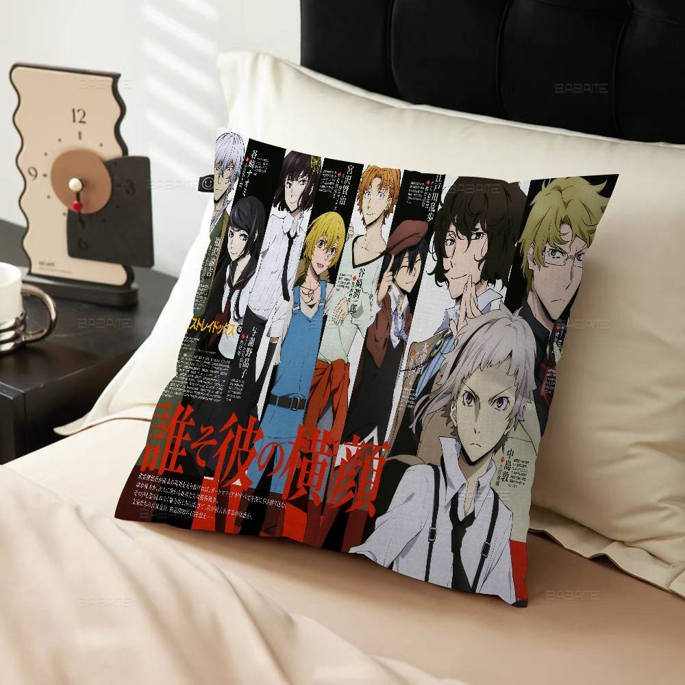 

Animation Bungo Stray Dogs Stitch Lucky Dragon Pillow Cover Sofa Cushion Cover Home Room Decoration Children Gift 12x12Inch
