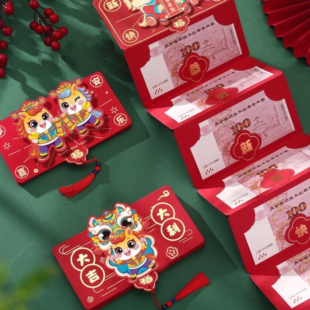 Traditional Folding Red Envelope Cartoon Pattern Lucky Money Pocket  Wedding Ceremony