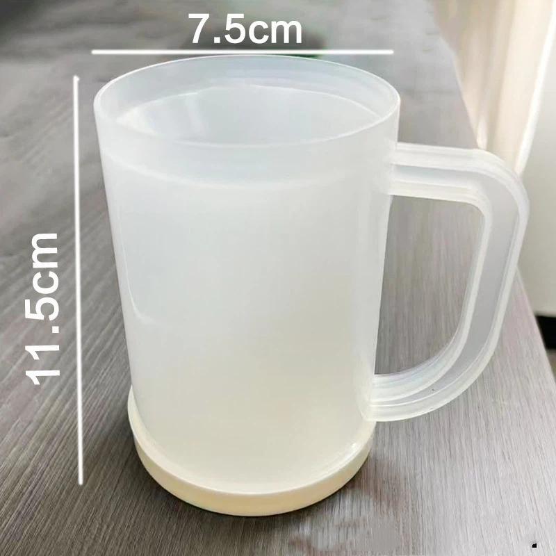 Double Wall Freezer Ice Mug 16oz Food Grade Drinkware for Iced Coffee Cocktail Beer Bar Home Use