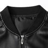 MIIOW Men's Stand Collar PU Leather Jacket