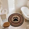 Vintage Bear pattern round rug,Carpet Rug for Living Room Bedroom Sofa Playroom Decor,Non-slip Floor Mat,Holiday Gifts and Birthday Gifts